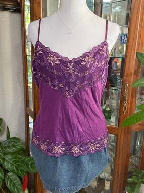 Y2K Fairycore My Michelle Purple Lace Cami Tank Top